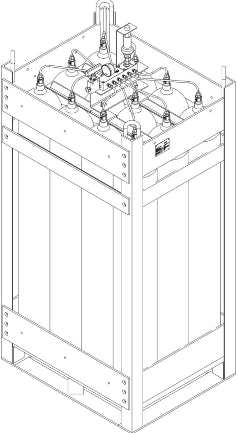 ASCLR300-350 Air Storage Cylinder Lift Rack 300 Liter Volume